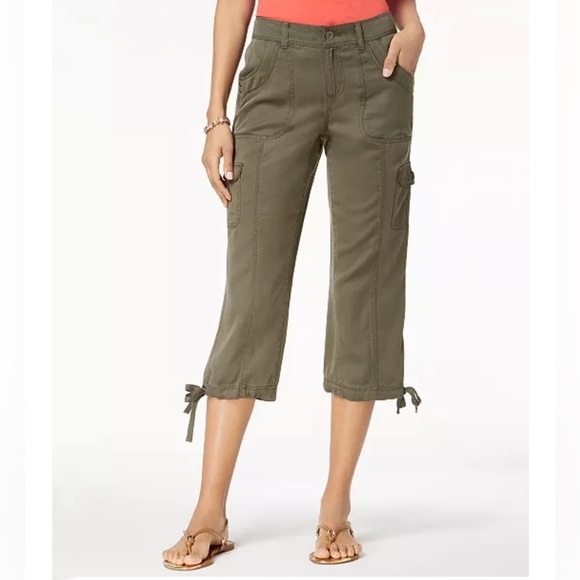 Style & Co Tie-Hem Cargo Capri Pants Size 8 - Picture 10 of 10